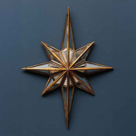 Étoile miroirs dorée Constellation 33x25x4cm