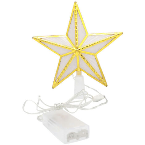 Etoile Sapin de Noel, Etoile d'arbre de Noel avec Base en Spirale, Lampe Décorative LED pour Noël, Decoration Noel Intérieur & Extérieur pour Maison Salon Chambre Jardin, Or