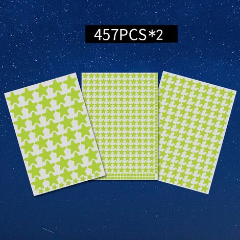 Étoiles Phosphorescentes, Points Lumineux –2x457 Autocollant Fluorescent, Stickers Fluorescents Pour Ton Ciel Étoilé, Étoiles Phosphorescentes Plafond MINKUROW
