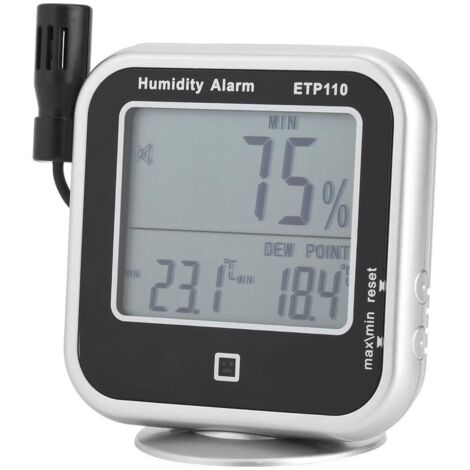 ETP110 Digitales LED-Thermo-Hygrometer zur Messung von Luftfeuchtigkeit und Taupunkt für Zuhause/Labor