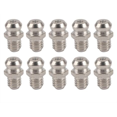 Étreinte de Graisse en métal, Raccord de Buse, Pistolet de Graisse, Accessoire de Lubrification 02, 10 Pièces (M6 droit)