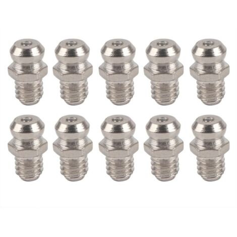 Étreinte de Graisse en métal, Raccord de Buse, Pistolet de Graisse, Accessoire de Lubrification 02, 10 Pièces (M6 droit)-VSIAISV