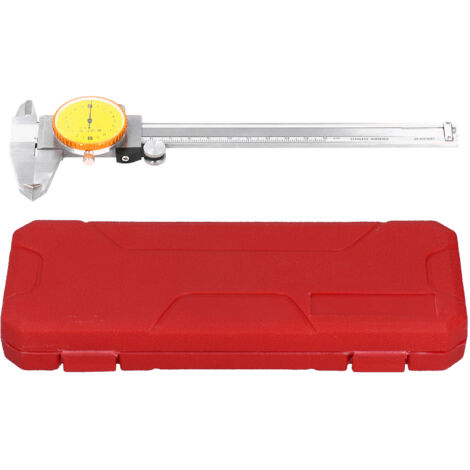 Étrier à cadran en acier inoxydable, précision 0,02mm, plage de mesure 0‑150mm, avec étui de rangement