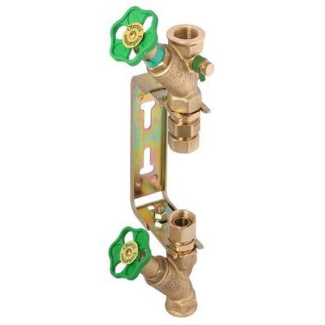 Etrier compteur eau - robinets, vertical réglable, QN 2,5 m³/h- 1’’ x 1’’