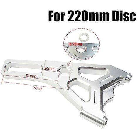 Étrier de frein à disque de moto Rpm Caliper, entraxe 82 mm, universel, pour disque flottant 200 mm/220 mm avec support adaptateur - support D 220