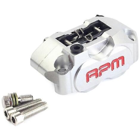 Étrier de frein à disque pour moto, 200 mm/220 mm, avant/arrière, 4 pistons, montage radial, vitesse de rotation de 82 mm, pour scooter - Argent