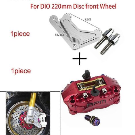 Étrier de frein de moto Rpm, disque de 82 mm, compatible avec scooters Yamaha Aerox, Jog, BWS, NMAX, XMAX, RSZ, Wisp Force, Dirt Pit Bike, Grom Dio - Rouge C
