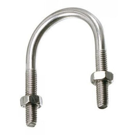Etrier Inox A4 Fond rond à Tube De 61 Fileté M8/28-3 pièces