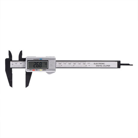 Étrier numérique avec écran LCD extra large pour mesures intérieures, extérieures, profondeur et paliers (argenté)