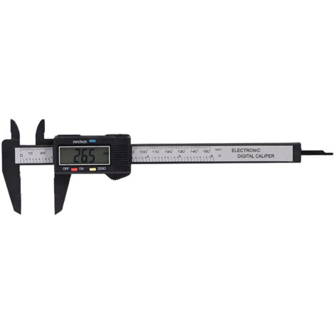 Étrier numérique avec écran LCD extra-large pour mesures intérieures, extérieures, profondeur et paliers (Noir)