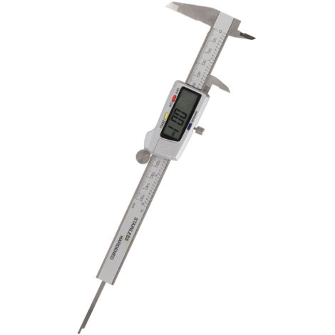 Étrier numérique en acier inoxydable, haute précision et durable, idéal pour bricolage et usage domestique, couleur argent.