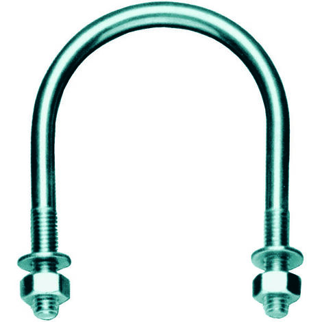 Étrier zingué série légere 4' d.8mm tube 115mm écrou +rondel LEVAC - 5271MG
