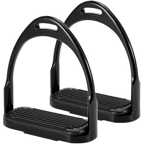 Étriers d'équitation Flex Selle de cheval en aluminium Pédale de cheval antidérapante Équipement de sécurité équestre,noir