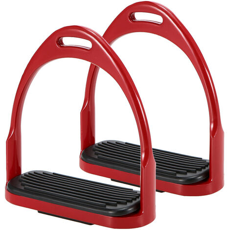 Étriers d'équitation Flex Selle de cheval en aluminium Pédale de cheval antidérapante Équipement de sécurité équestre,rouge
