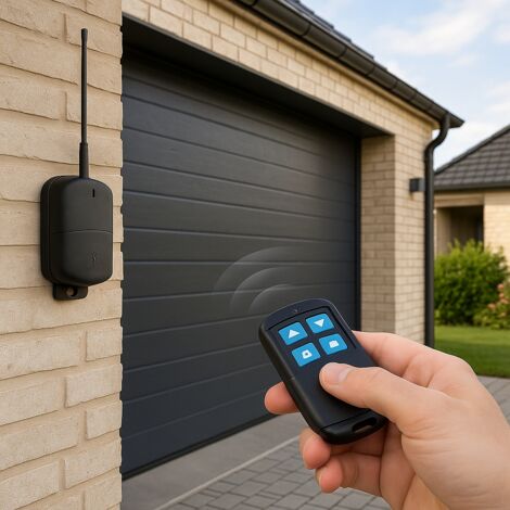 ETTROGATE Kit radio universale 2 canali da esterno per automazione cancelli / luci / irrigazione con 2 telecomandi 433mhz IP55
