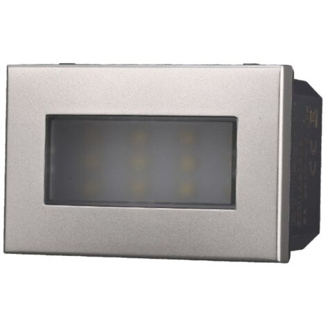 ETTROIT AG0303 Lampada Led Segnapasso 3P 220V Grigio 6000K Compatibile Con Bticino Axolute