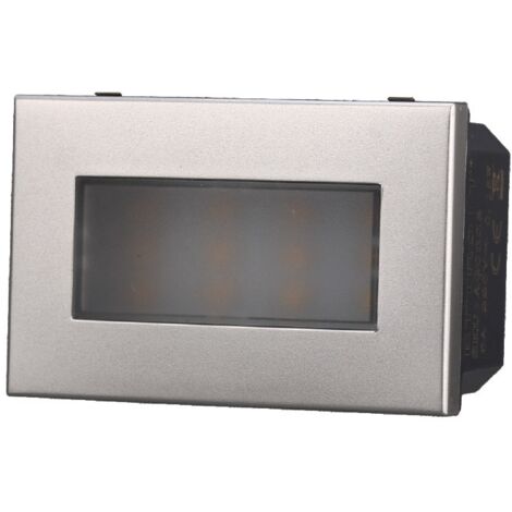 ETTROIT AG0323 Lampada Led Segnapasso 3P 220V Grigio 3000K Compatibile Con Bticino Axolute