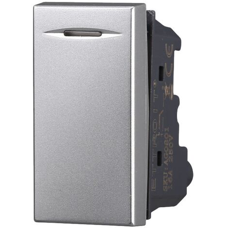 ETTROIT AG0801 Deviatore 1P 16A Colore Grigio Compatibile Con Bticino Axolute
