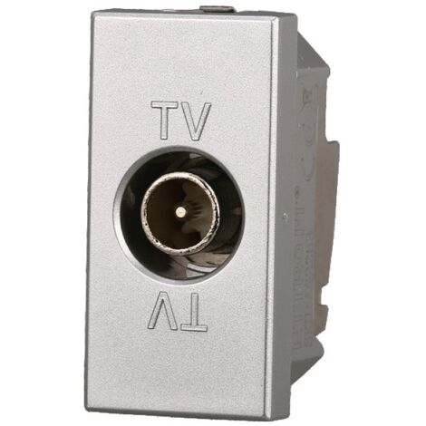 ETTROIT AG2253 Connettore Presa TV Passante Maschio Colore Grigio Compatibile Con Bticino Axolute