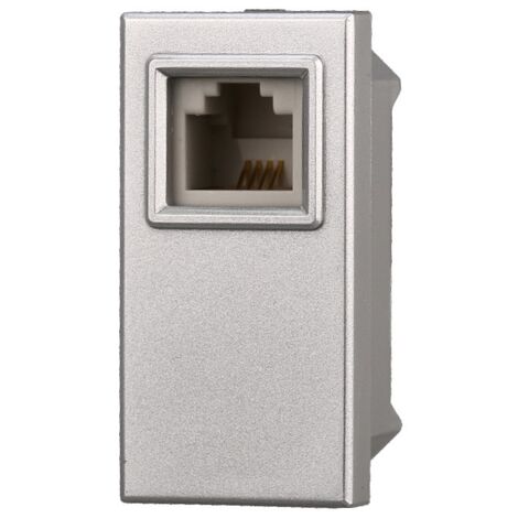 ETTROIT AG2354 Connettore Telefonica Presa RJ11 Colore Grigio Compatibile Con Bticino Axolute