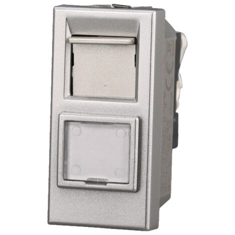 ETTROIT AG2355 Connettore Rete Presa Dati RJ45 CAT5E Colore Grigio Compatibile Con Bticino Axolute