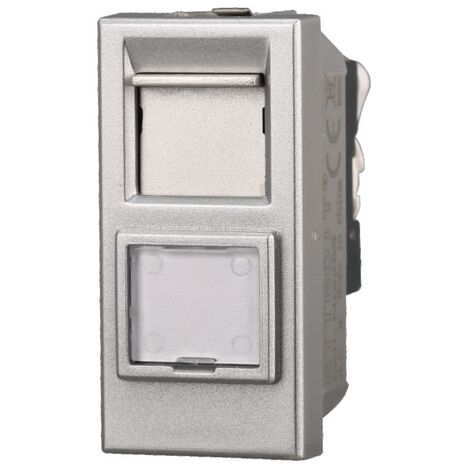 ETTROIT AG2356 Connettore Rete Presa Dati RJ45 CAT6 Colore Grigio Compatibile Con Bticino Axolute