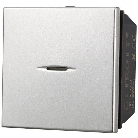 ETTROIT AG3402 Pulsante Assiale 2M 2P 16A Grigio Compatibile Con Bticino Axolute