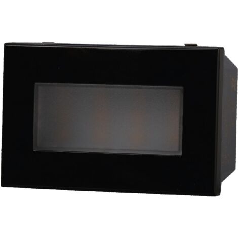 Lampada LED segnapasso 2.4W 220V luce bianco caldo 3000K da incasso compatibile  Bticino Axolute colore nero Ettroit AN0323