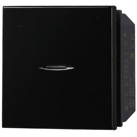 ETTROIT AN3202 Interruttore Assiale 2M 2P 16A Unipolare Colore Nero Compatibile Con Bticino Axolute
