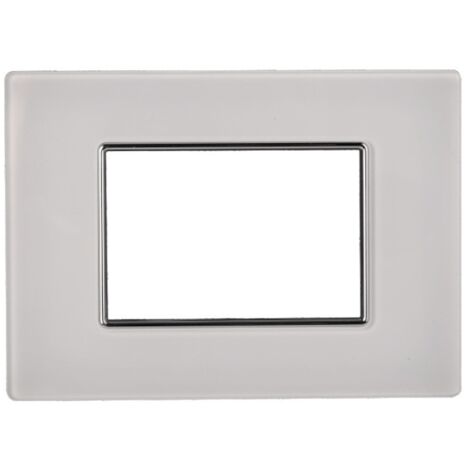 ETTROIT AN84301 Plaque en verre 3P Série Moon 3P Couleur Blanc Compatible avec Bticino Axolute