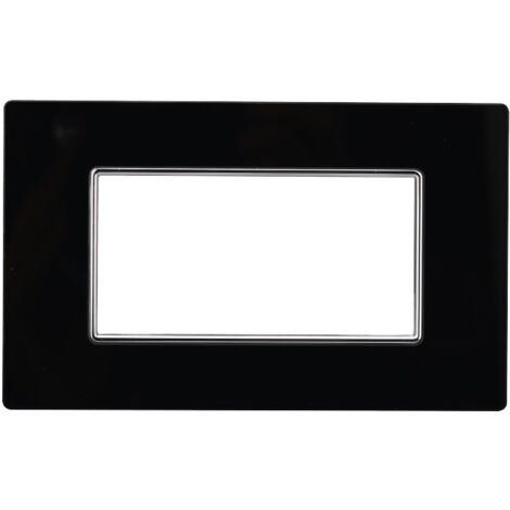 ETTROIT AN84402 Moon Series 4P Glasplatte, schwarze Farbe, kompatibel mit Bticino Axolute
