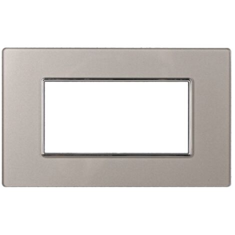 ETTROIT AN84406 Plaque en verre 4P série Moon couleur argent compatible avec Bticino Axolute
