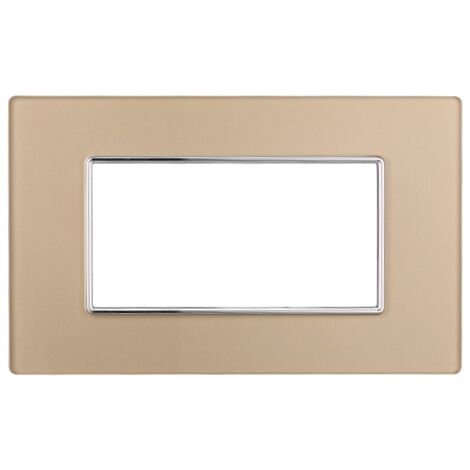 ETTROIT AN84411 Plaque en verre 4P série Moon couleur or compatible avec Bticino Axolute