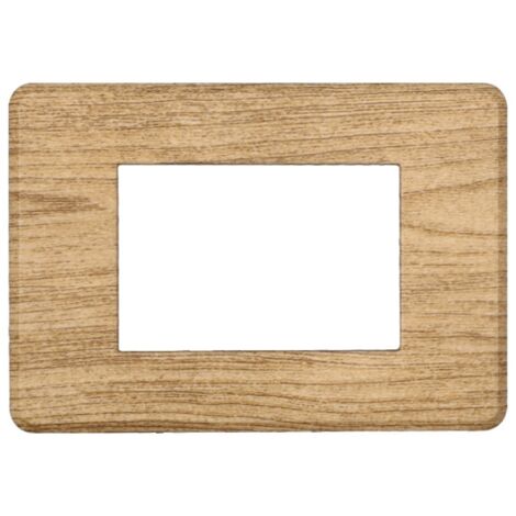 ETTROIT AN87305 Plaque fine 3P couleur bois foncé compatible avec Bticino Axolute Air