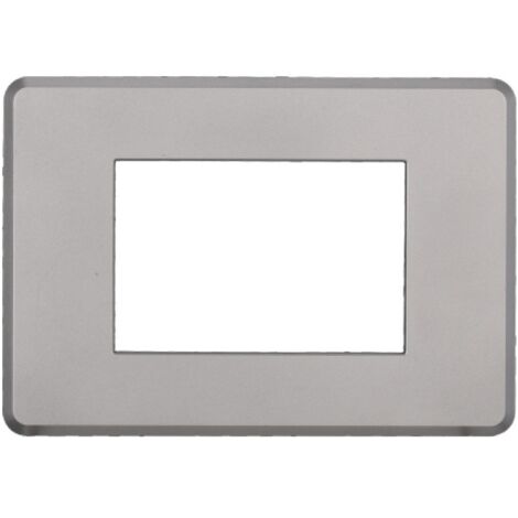 ETTROIT AN87306 3P Slim Slim Plate Moon Series Couleur Argent Compatible avec Bticino Axolute Air