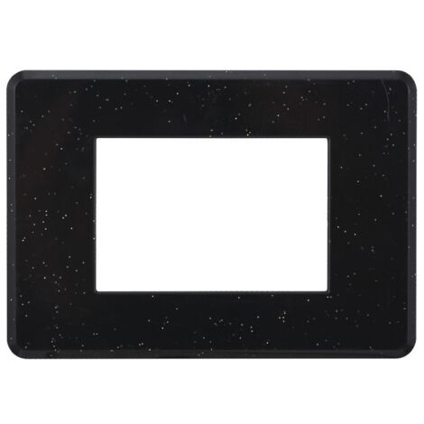 ETTROIT AN87324 Plaque fine 3P en noir brillant brillant compatible avec Bticino Axolute Air