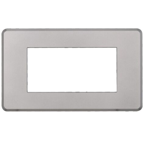 ETTROIT AN87406 Plaque Slim 4P, couleur Argent Compatible avec Bticino Axolute Air