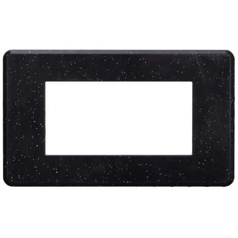ETTROIT AN87424 Plaque Slim Thin 4P, noir brillant brillant, compatible avec Bticino Axolute Air