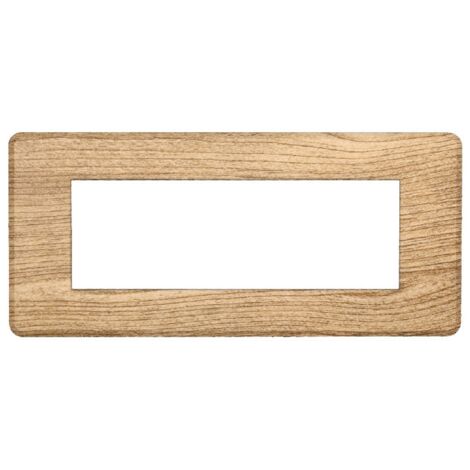 ETTROIT AN87605 6P Plaque fine fine, couleur bois foncé compatible avec Bticino Axolute Air