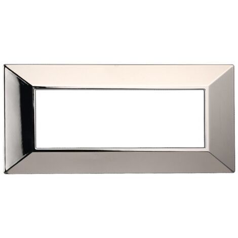 ETTROIT AN90613 6P Plaque Pyramide Série Lune Couleur Chrome Poli Compatible avec Bticino Axolute