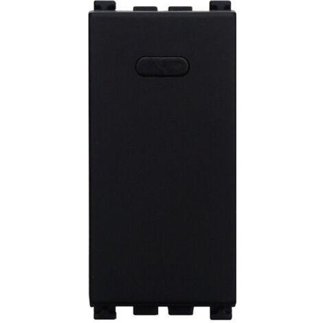 ETTROIT Bouton poussoir unipolaire 1P 16A Couleur noir Compatible avec Vimar Arke - VA1001