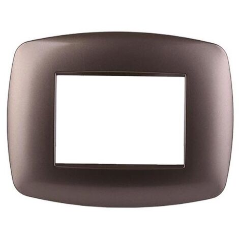 Ettroit Bticino Livinglight kompatible Platte 3 schlanke Kunststoffmodule, bronzefarbene Stahlfarbe – LN87310