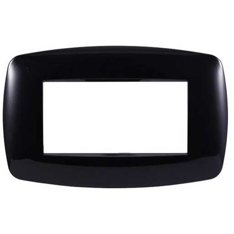 Ettroit Bticino Livinglight kompatible Platte 4 schlanke Kunststoffmodule, schwarze Farbe – LN87402