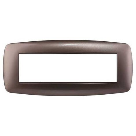 Ettroit Bticino Livinglight kompatible Platte 7 schlanke Kunststoffmodule, bronzefarbene Stahlfarbe – LN87710