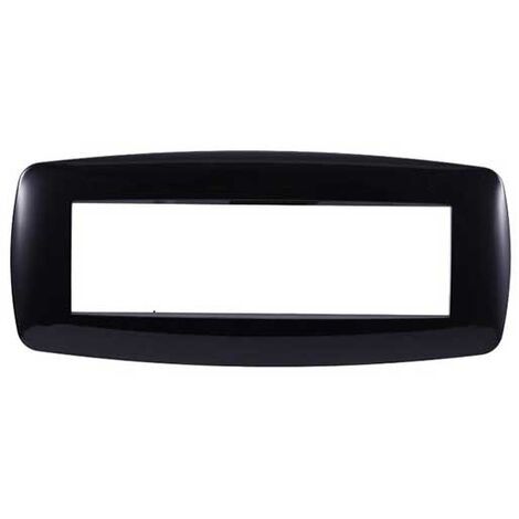 Ettroit Bticino Livinglight kompatible Platte 7 schlanke Kunststoffmodule, schwarze Farbe – LN87702
