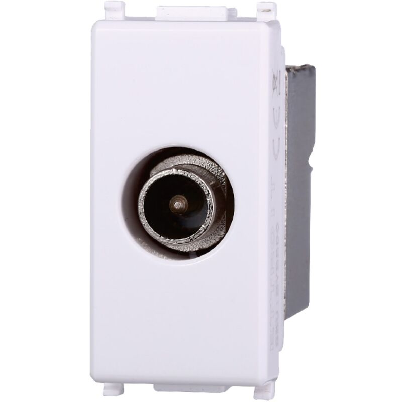Presa Tv Diretta Connettore Maschio Compatibile Vimar Plana Colore Bianco Ettroit Ev2250