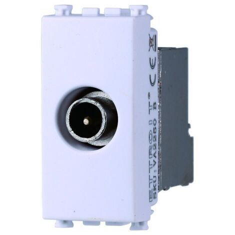 ETTROIT Connettore TV maschio, colore bianco, compatibile Vimar Arke VA2250B