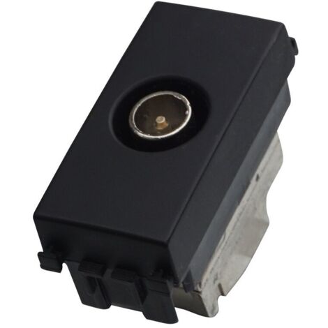 ETTROIT Connettore TV maschio passante, colore nero, compatibile Vimar Arke VA2253