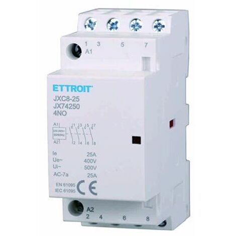 ETTROIT Contattore Modulare DIN AC 4P 220V 25A 4 Contatti NO 4NO - JX74250
