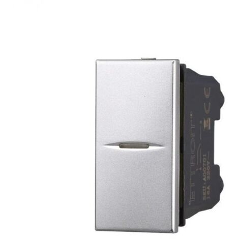 Ettroit Deviatore Assiale 1P 16A Unipolare Colore Grigio Compatibile Con Bticino Axolute - AG0701